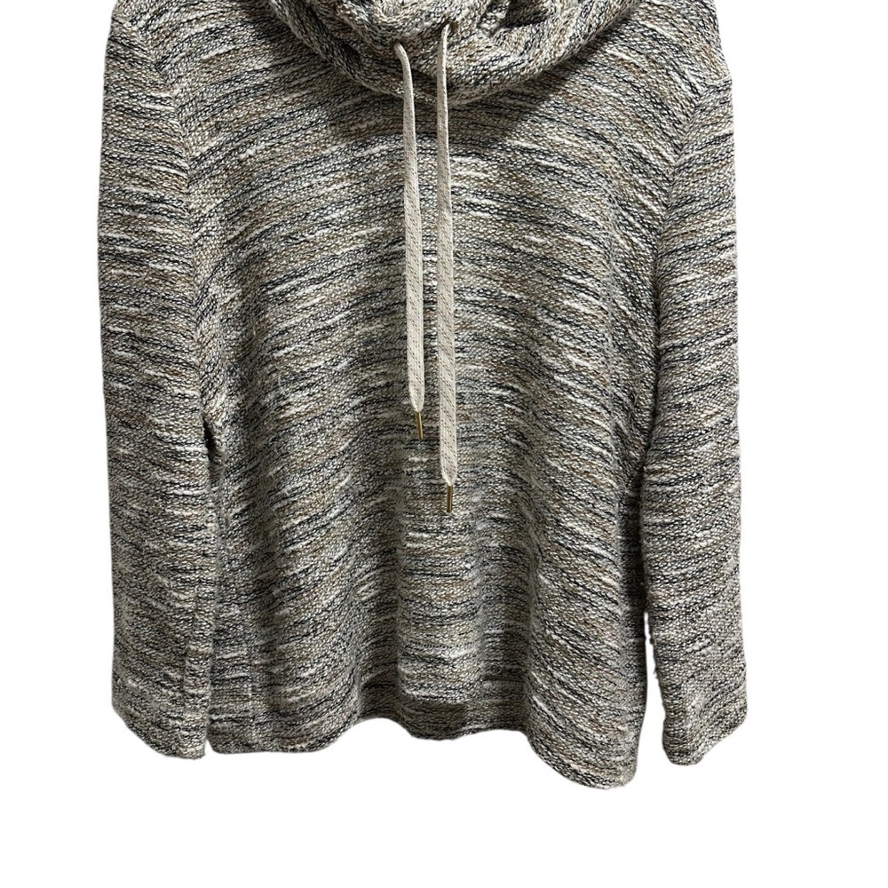 Ruby Rd. metallic boxy cowl neck beachy coastal cozy spring summer sweater - Picture 7 of 11